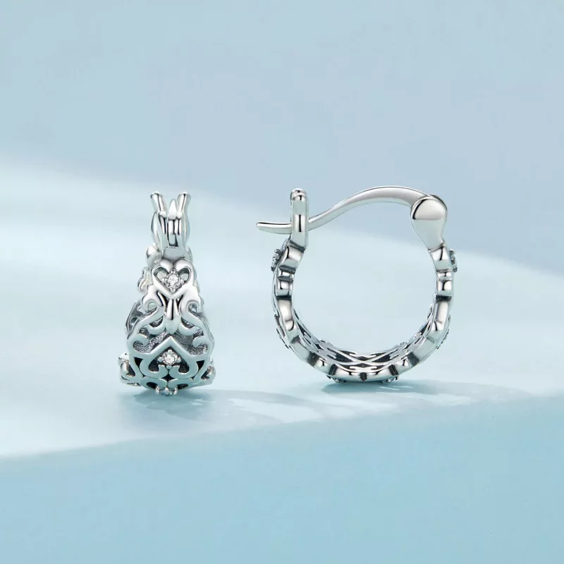 (afbeelding voor) Pandora-stijl Retro Patroon Hoepeloorbellen - SCE1650 - Bekijken 2