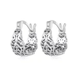 (afbeelding voor) Pandora-stijl Retro Patroon Hoepeloorbellen - SCE1650