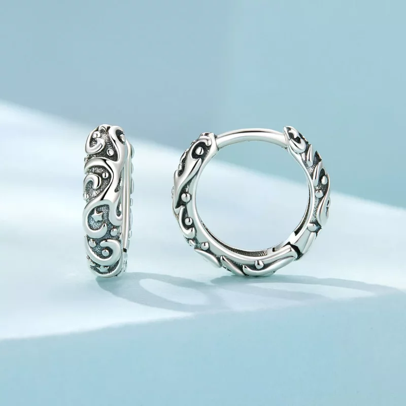 (afbeelding voor) Pandora-stijl Retro Patroon Oorringen - SCE1659 - Bekijken 2