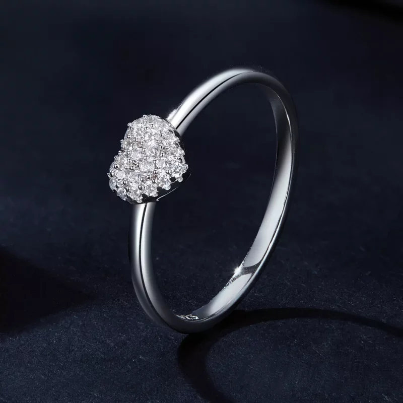 (afbeelding voor) Pandora-stijl Ring in de vorm van een Hart (Eén Certificaat) - MSR038 - Bekijken 2