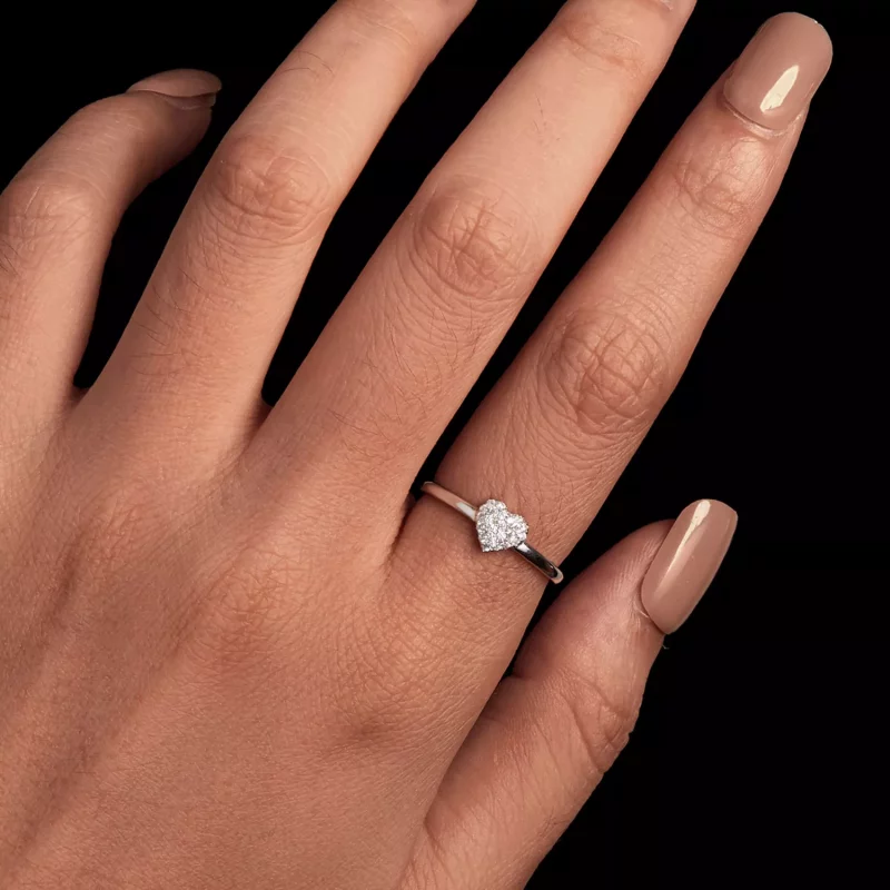 (afbeelding voor) Pandora-stijl Ring in de vorm van een Hart (Eén Certificaat) - MSR038 - Bekijken 4