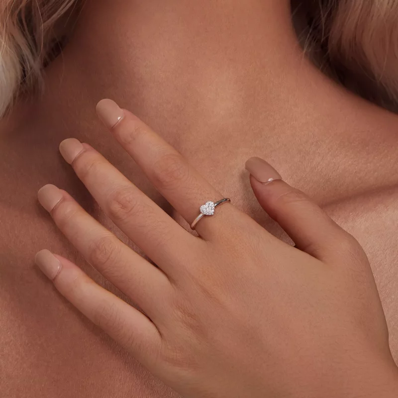 (afbeelding voor) Pandora-stijl Ring in de vorm van een Hart (Eén Certificaat) - MSR038 - Bekijken 5