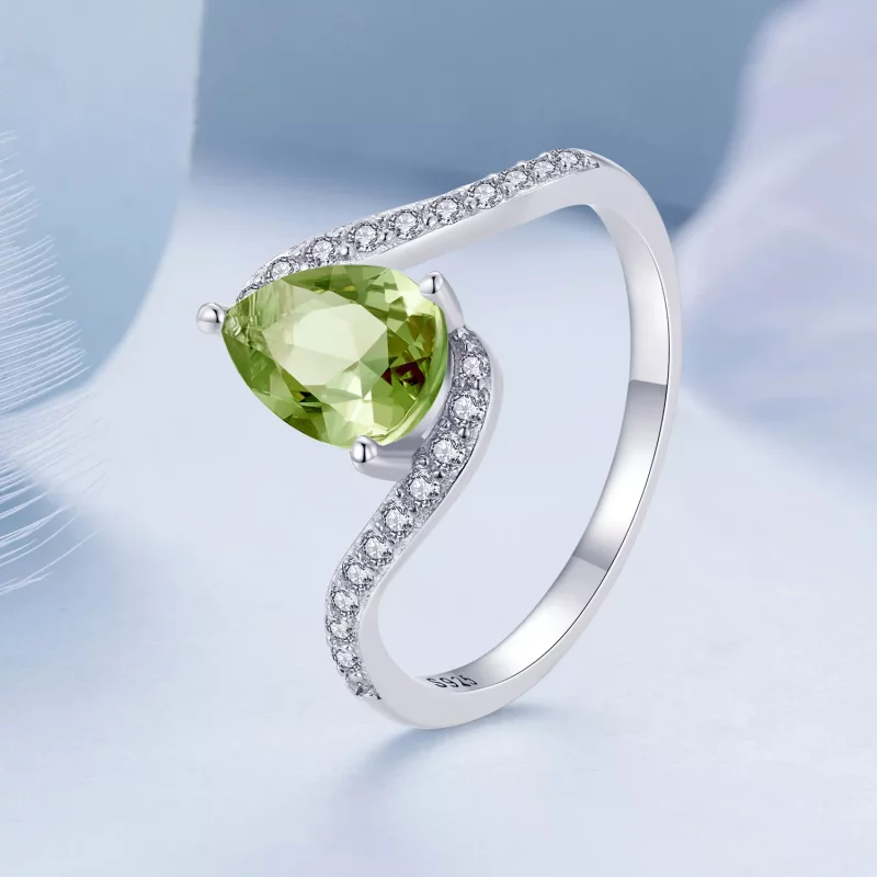 (afbeelding voor) Pandora-stijl ring met peervormige gekleurde steen - BSR480 - Bekijken 3