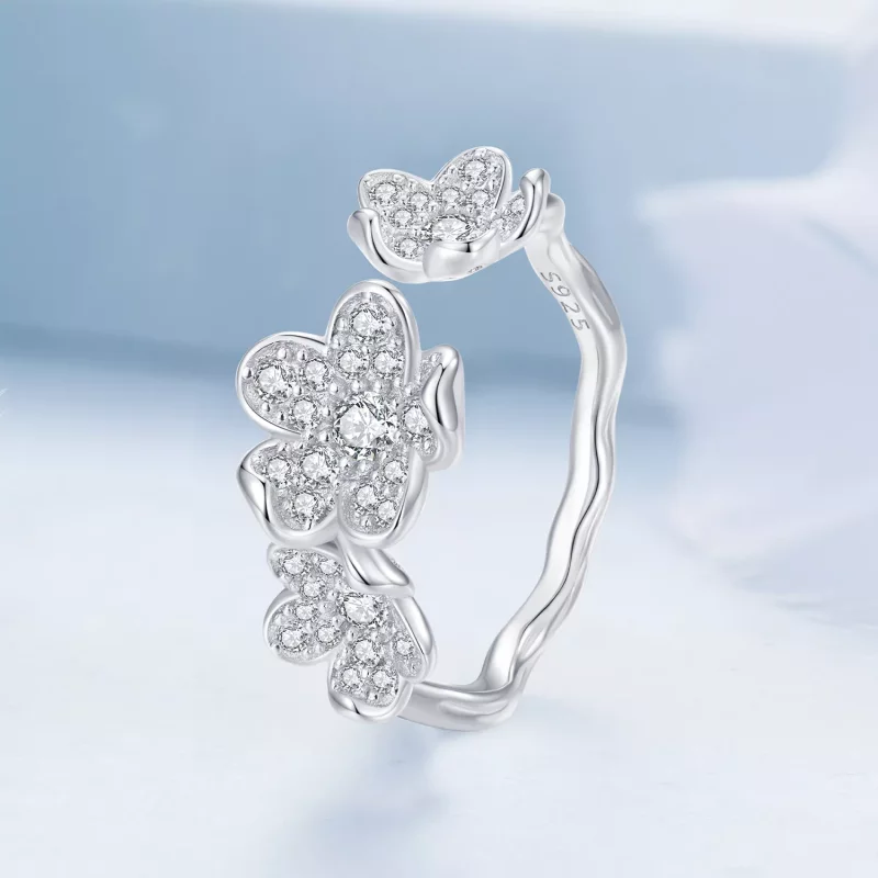 (afbeelding voor) Pandora Stijl Ring Vol Bloemen - BSR447 - Bekijken 2