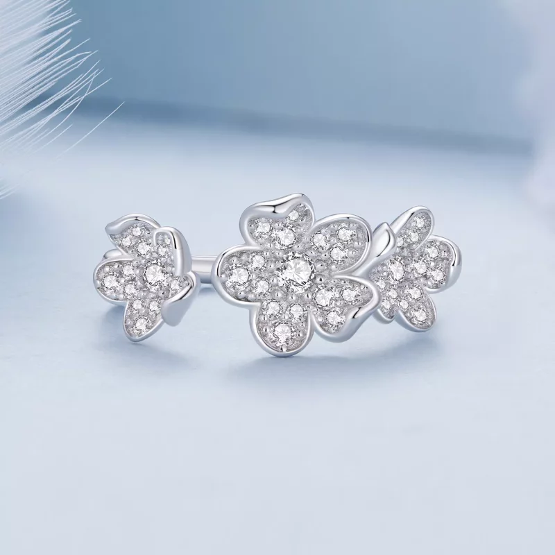 (afbeelding voor) Pandora Stijl Ring Vol Bloemen - BSR447 - Bekijken 3