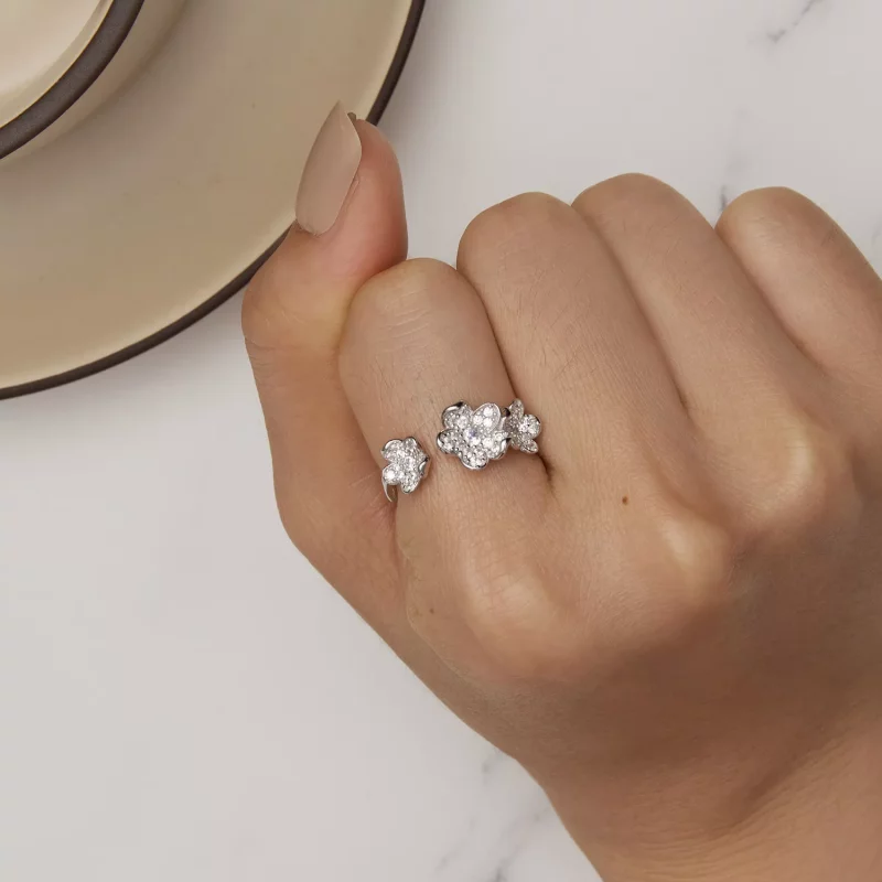 (afbeelding voor) Pandora Stijl Ring Vol Bloemen - BSR447 - Bekijken 6