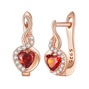 Pandora-stijl Rose Gouden Liefdesband Oorringen - BSE815 (afbeelding voor) Pandora-stijl Rose Gouden Liefdesband Oorringen - BSE815