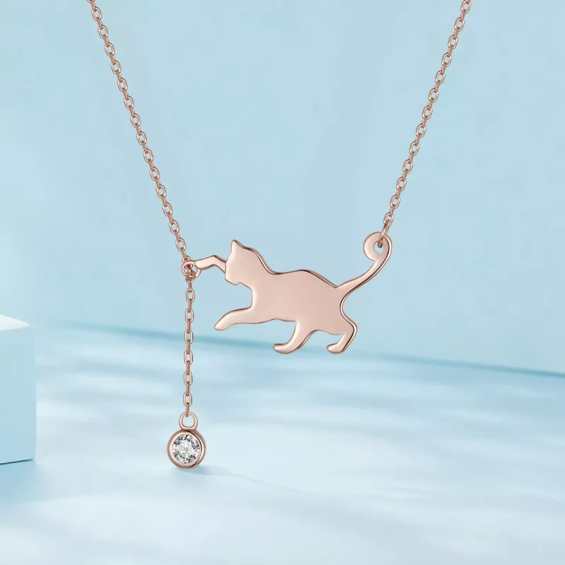 (afbeelding voor) Pandora stijl roségouden ondeugende kitten ketting - SCN232-C - Bekijken 2