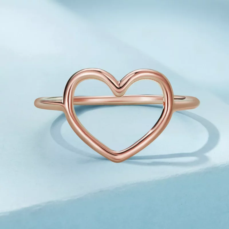 (afbeelding voor) Pandora-stijl roségouden ring in de vorm van een hart - SCR641-C - Bekijken 3