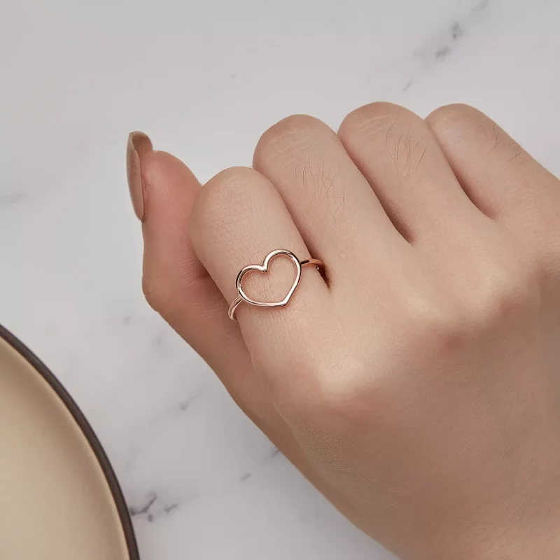 (afbeelding voor) Pandora-stijl roségouden ring in de vorm van een hart - SCR641-C - Bekijken 5