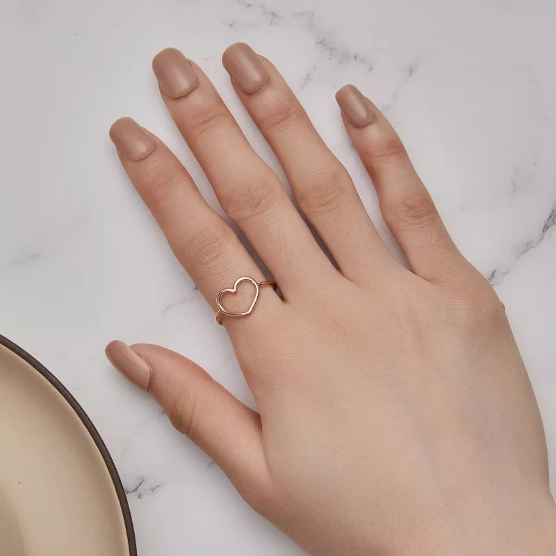(afbeelding voor) Pandora-stijl roségouden ring in de vorm van een hart - SCR641-C - Bekijken 6