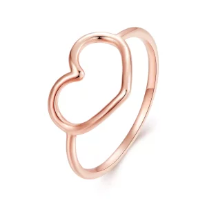 (afbeelding voor) Pandora-stijl roségouden ring in de vorm van een hart - SCR641-C