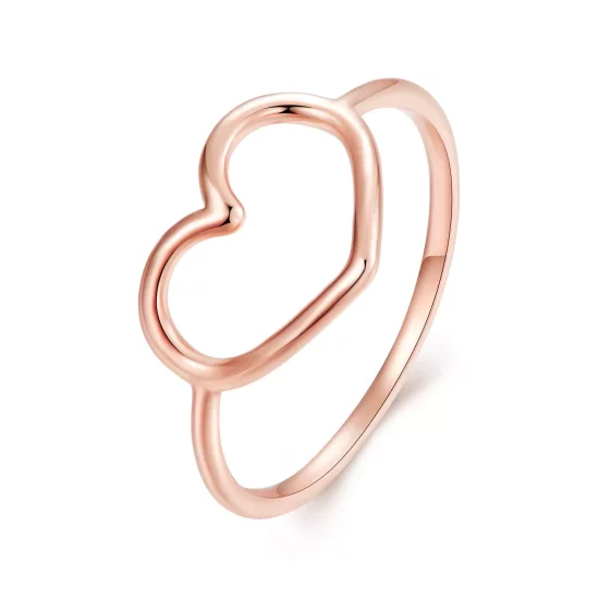 (afbeelding voor) Pandora-stijl roségouden ring in de vorm van een hart - SCR641-C