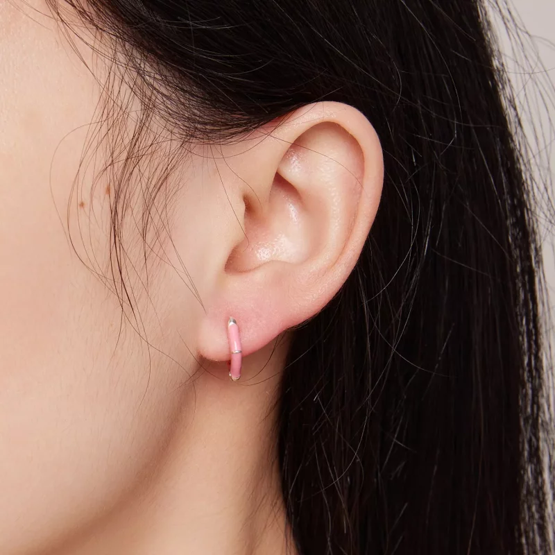 (afbeelding voor) Pandora Stijl Roze Diamant Oorringen - SCE1569-PK - Bekijken 5