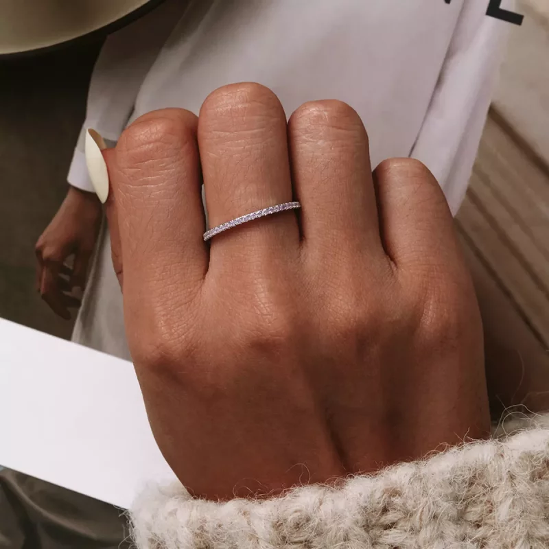 (afbeelding voor) Pandora-stijl Roze Diamanten Ring - SCR066-J - Bekijken 2