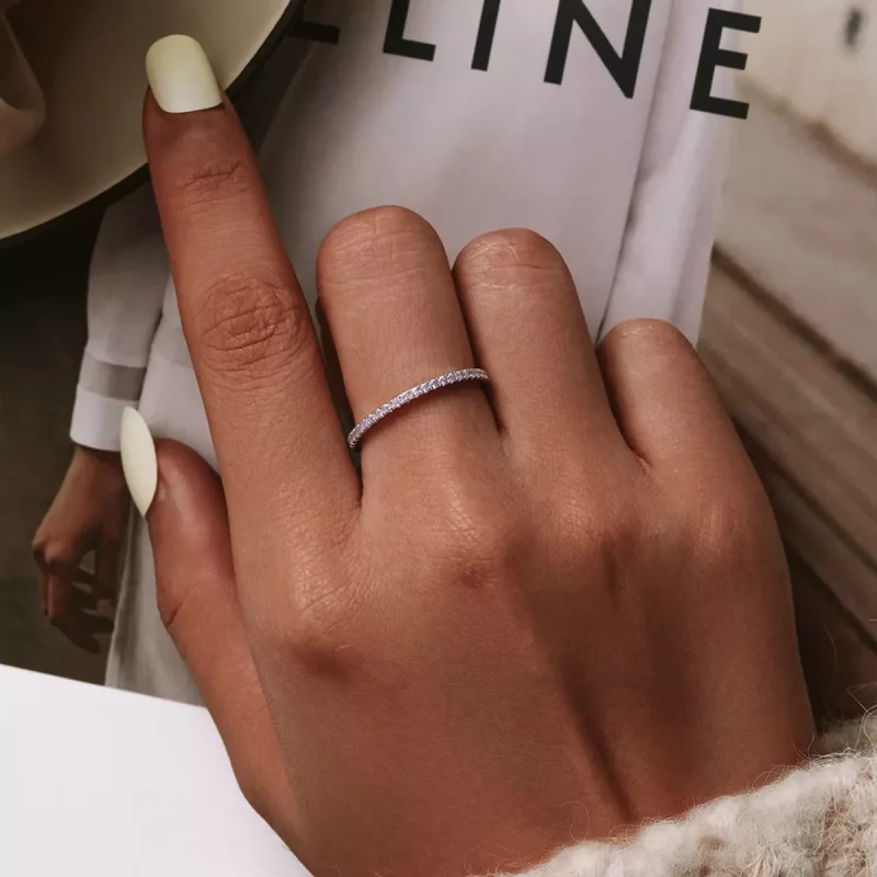 (afbeelding voor) Pandora-stijl Roze Diamanten Ring - SCR066-J - Bekijken 3
