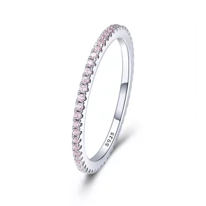 Pandora-stijl Roze Diamanten Ring - SCR066-J (afbeelding voor) Pandora-stijl Roze Diamanten Ring - SCR066-J