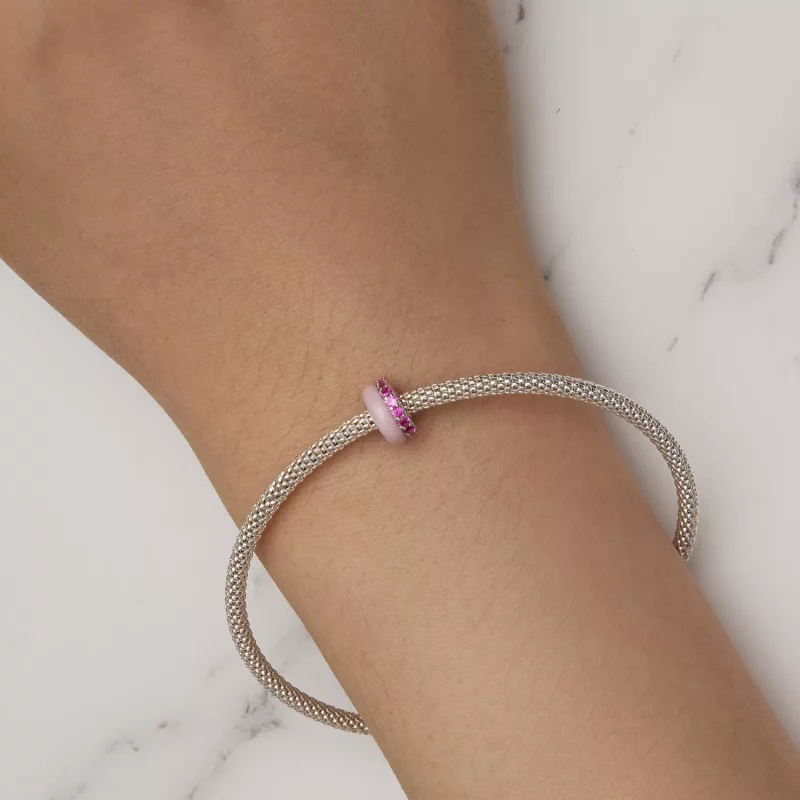 (afbeelding voor) Pandora Stijl Roze Dubbele Laag Silicone Spacer - BSC883-PK - Bekijken 7
