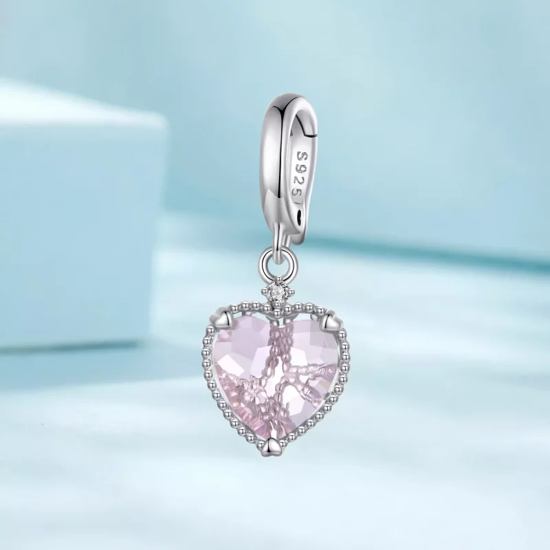 (afbeelding voor) Pandora Stijl Roze Hart Hangend - SCC2594 - Bekijken 2