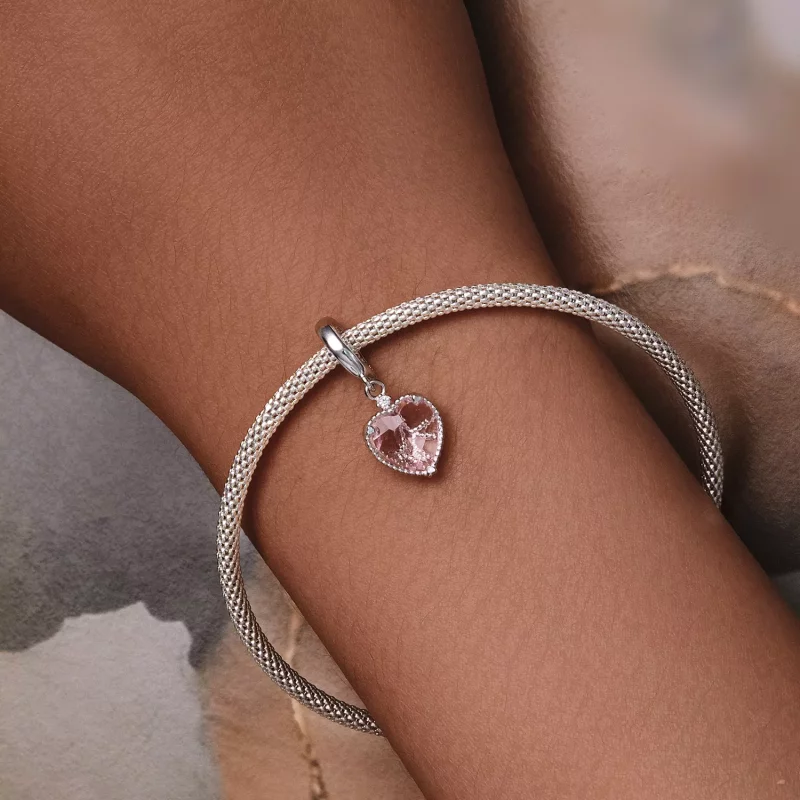 (afbeelding voor) Pandora Stijl Roze Hart Hangend - SCC2594 - Bekijken 6