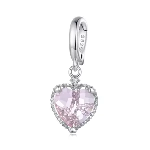 Pandora Stijl Roze Hart Hangend - SCC2594 (afbeelding voor) Pandora Stijl Roze Hart Hangend - SCC2594