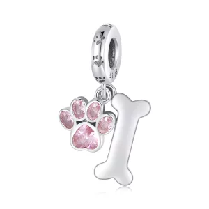 Pandora-stijl Roze Hondenpoot Bot Hanger - SCC2127-PK (afbeelding voor) Pandora-stijl Roze Hondenpoot Bot Hanger - SCC2127-PK
