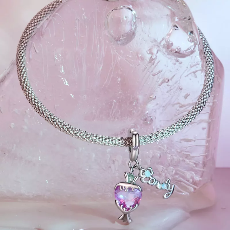(afbeelding voor) Pandora Stijl Roze Snoep Hanger - SCC2640 - Bekijken 2