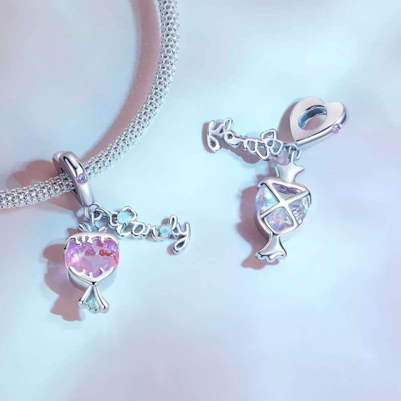 (afbeelding voor) Pandora Stijl Roze Snoep Hanger - SCC2640 - Bekijken 3