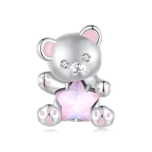 Pandora-stijl Roze Sterbeer Bedel - SCC2638 (afbeelding voor) Pandora-stijl Roze Sterbeer Bedel - SCC2638