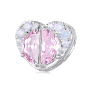 Pandora Stijl Roze Zussen Hart Bedel - SCC2641 (afbeelding voor) Pandora Stijl Roze Zussen Hart Bedel - SCC2641