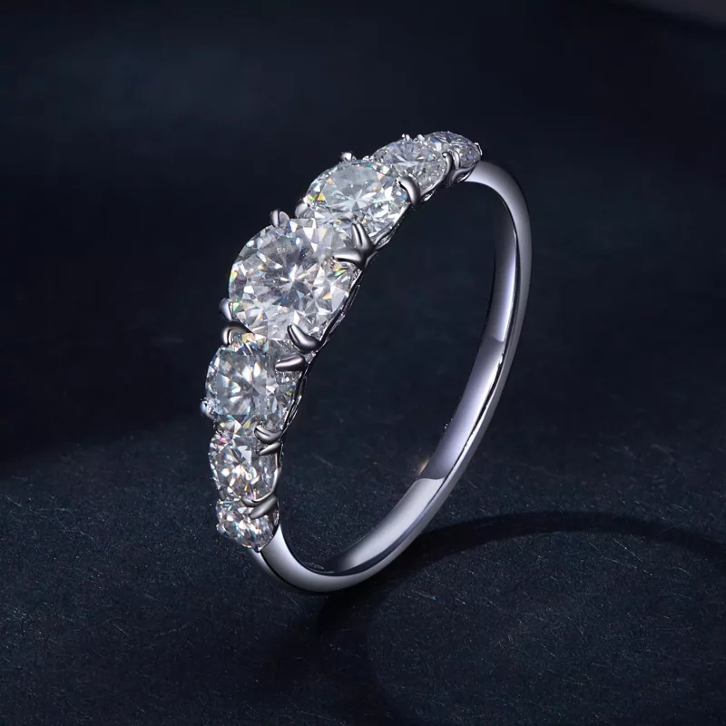 (afbeelding voor) Pandora-stijl Schitterende Moissanite Ring (Eén Certificaat) - MSR037 - Bekijken 2