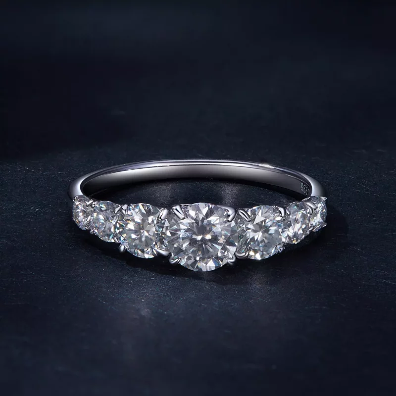 (afbeelding voor) Pandora-stijl Schitterende Moissanite Ring (Eén Certificaat) - MSR037 - Bekijken 3