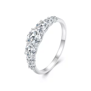 (afbeelding voor) Pandora-stijl Schitterende Moissanite Ring (Eén Certificaat) - MSR037