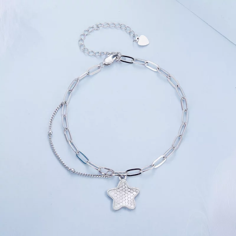 (afbeelding voor) Pandora-stijl Schitterende Ster Ketting Armband - BSB137 - Bekijken 2