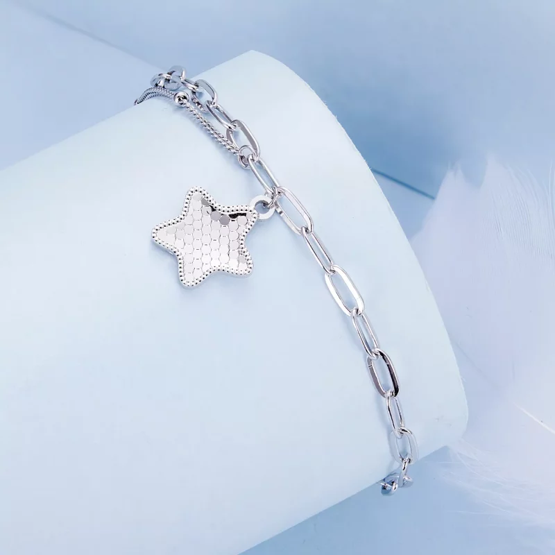 (afbeelding voor) Pandora-stijl Schitterende Ster Ketting Armband - BSB137 - Bekijken 3