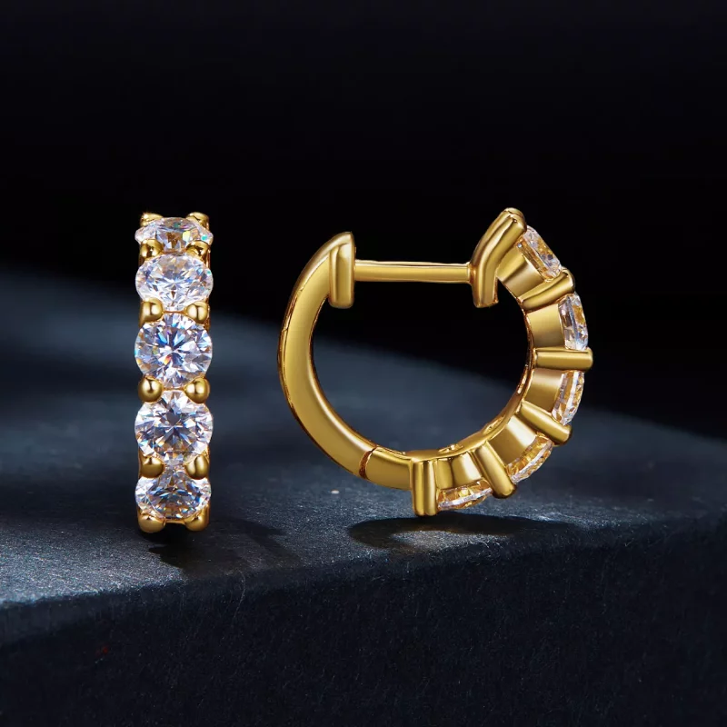 (afbeelding voor) Pandora Stijl Shine Moissanite Oorringen (Één Certificaat) - MSE005-B - Bekijken 2