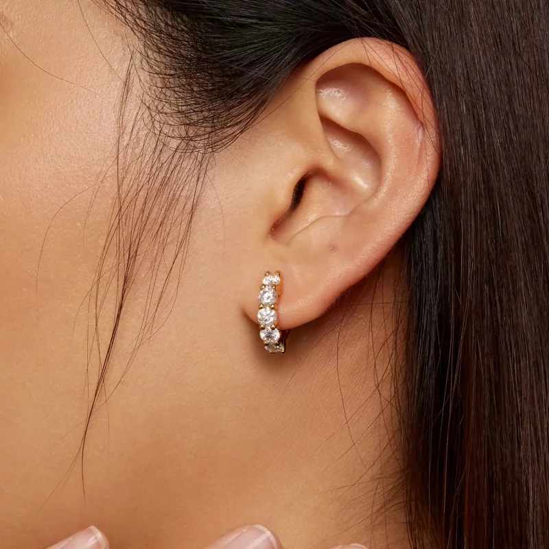 (afbeelding voor) Pandora Stijl Shine Moissanite Oorringen (Één Certificaat) - MSE005-B - Bekijken 7