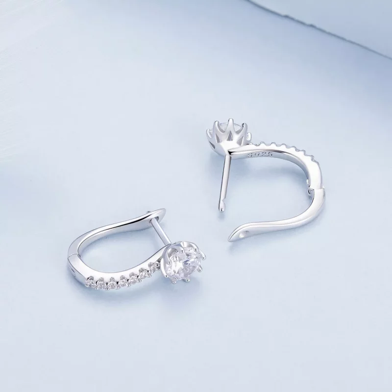 (afbeelding voor) Pandora Stijl Simpele Zirkonia Hoepel Oorbellen - BSE856 - Bekijken 4