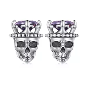 (afbeelding voor) Pandora Stijl Skelet Koning Studs Oorbellen - BSE892
