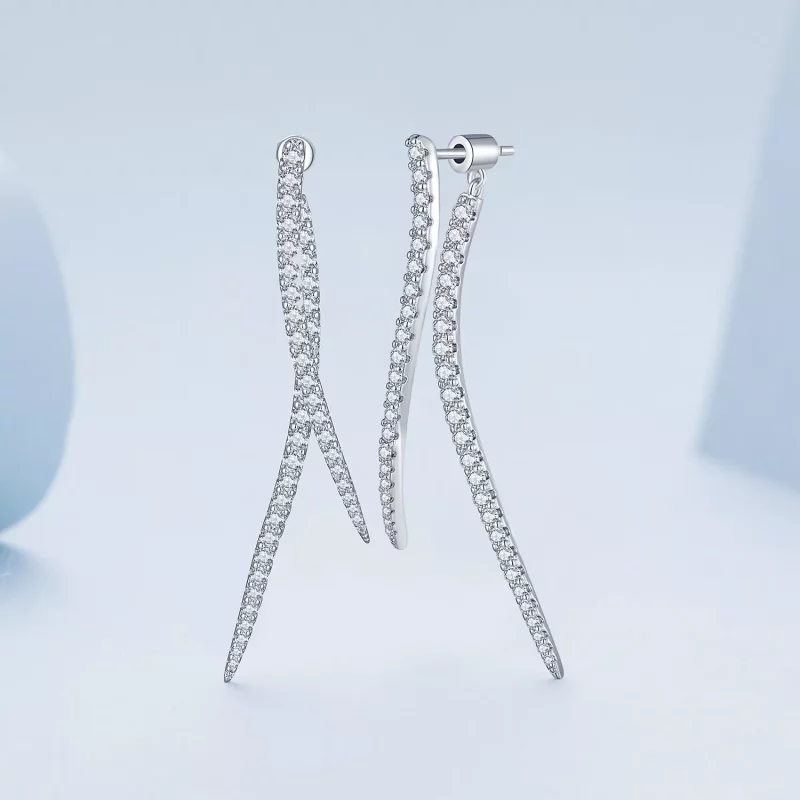 (afbeelding voor) Pandora-stijl Slimme Tassel Lange Stud Oorbellen - YIE227 - Bekijken 3