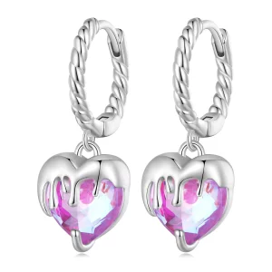 Pandora-stijl smeltend hart oorringen - BSE833 (afbeelding voor) Pandora-stijl smeltend hart oorringen - BSE833