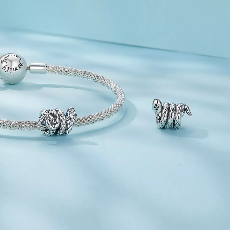 (afbeelding voor) Pandora-stijl Spiraalvormige Spirit Slang Bedel - SCC2549 - Bekijken 4