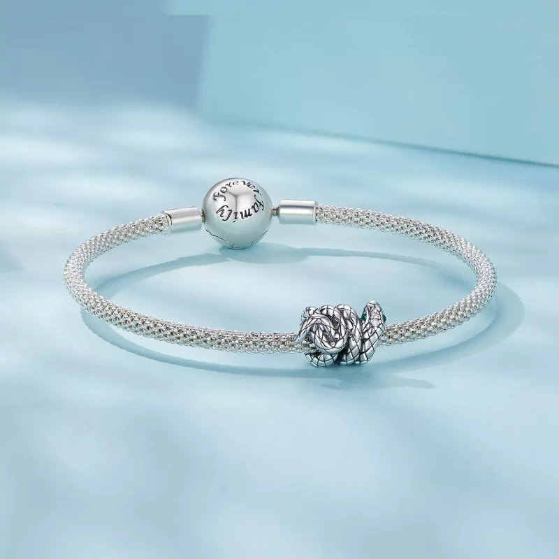 (afbeelding voor) Pandora-stijl Spiraalvormige Spirit Slang Bedel - SCC2549 - Bekijken 5