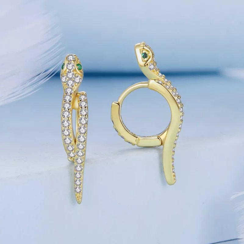 (afbeelding voor) Pandora Stijl Spirit Slang Hoepel Oorbellen - BSE669-B - Bekijken 2