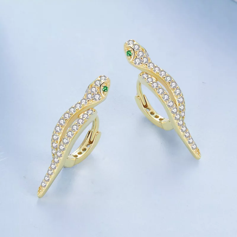 (afbeelding voor) Pandora Stijl Spirit Slang Hoepel Oorbellen - BSE669-B - Bekijken 3