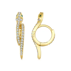 Pandora Stijl Spirit Slang Hoepel Oorbellen - BSE669-B (afbeelding voor) Pandora Stijl Spirit Slang Hoepel Oorbellen - BSE669-B