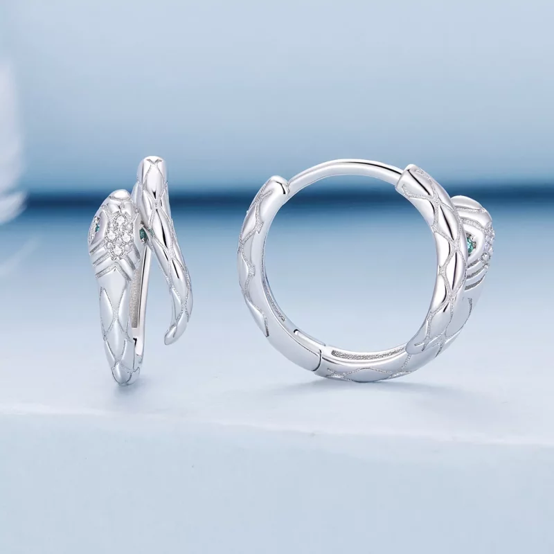 (afbeelding voor) Pandora-stijl Spirit Snake Hoop Oorbellen - BSE818 - Bekijken 2