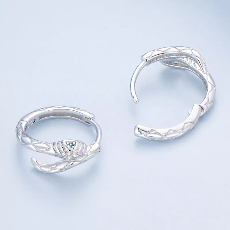 (afbeelding voor) Pandora-stijl Spirit Snake Hoop Oorbellen - BSE818 - Bekijken 4