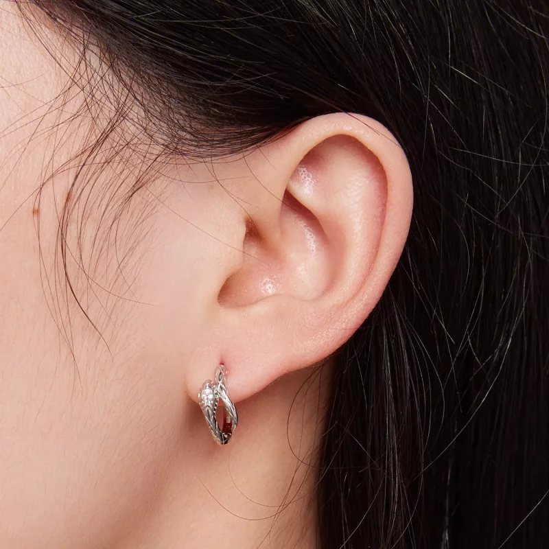 (afbeelding voor) Pandora-stijl Spirit Snake Hoop Oorbellen - BSE818 - Bekijken 5