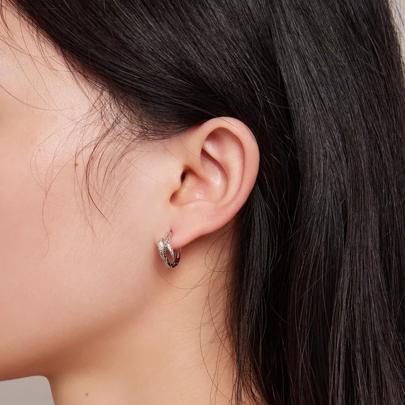 (afbeelding voor) Pandora-stijl Spirit Snake Hoop Oorbellen - BSE818 - Bekijken 6